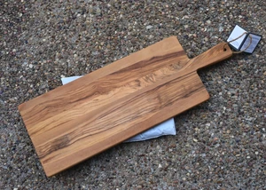 Williams Sonoma Olivenholz Käsebrett Wurstwaren einteilig massiver Griff 20"x6,5" - Bild 1 von 7