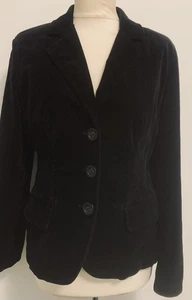 MARKS & SPENCER Blazer VINTAGE Retro SAMT schwarz JACKE Gr. 12 M&S Stretch - Bild 1 von 6