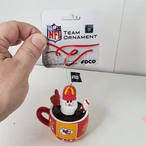 NFL Kansas City Chiefs Snowman in Cup Christmas Ornament New FOCO Football Team - Picture 1 of 10