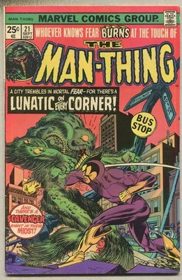 Man-Thing #21 (1975) Origin of Scavenger FN [Marvel] SA Foto 1 de 2