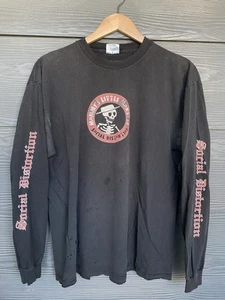 Vtg 90s Social Distortion Mommy’s Little Monster Long sleeve Shirt XL Thrashed - Picture 1 of 12