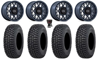 KMC Technic 15" Wheels Blue 32" Tricera Tires Polaris RZR XP 1K/PRO XP - Image 1 of 4