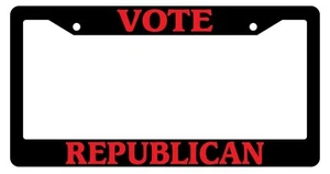 Black License Plate Frame Vote Republican Auto Accessory Novelty - Picture 1 of 1