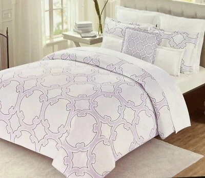 JUEGO DE FUNDA NÓRDICA MAX STUDIO PÚRPURA QUATREFOIL ALGODÓN KING CON FUNDAS Foto 1 de 2