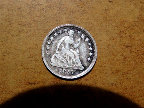 1857 Seated Liberty Half Dime 5c Better Grade F/VF Cover