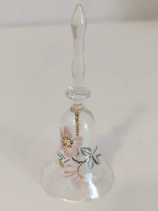 Vintage 4" handbemalte Blume zierliche Glasglocke - Bild 1 von 6