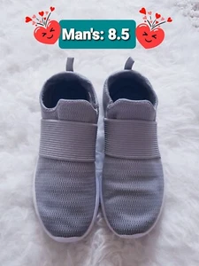 Athletic Works Man's Comfort Shoes Sz: 8.5 Light Gray, Memory Foam Sole - Picture 1 of 6