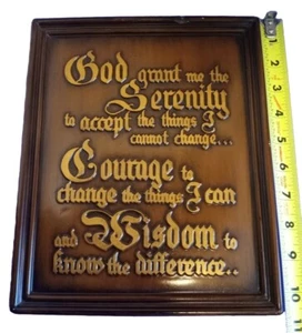 Vintage Serenity Prayer Courage Wisdom Religious Sign Plaster Craff mark K & K  - Picture 1 of 10