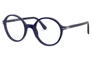 Persol 0PO 3249V 181 Opal Blue/Clear Round Men's Eyeglasses - Picture 1 of 7