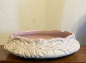 Rare Antique Weller Pottery MARVO 11" Console Bowl Purplish Pink, Green Shadows - Picture 1 of 9