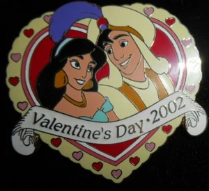 DISNEY PIN Valentine's Day 2002 Jasmine & Aladdin LE - Picture 1 of 1