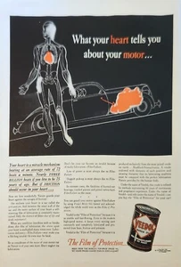 Aceite de motor Veedol 1938 anuncio vintage corazón es un mecanismo milagroso - Imagen 1 de 1