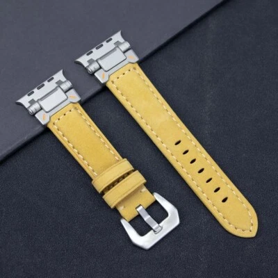 Correa de cuero para Apple Watch Ultra 2/3 Series 11 10 9 8 7 6 5 4 SE 42–49 mm Foto 1 de 4