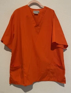 Bright Orange Ladies Scrubs By Natural Uniforms Natural Comfort Size Large - Picture 1 of 8