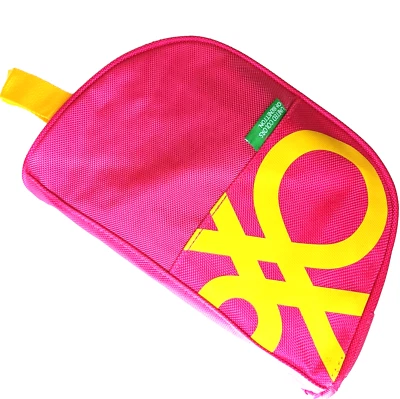 Benetton Bolsa Dopp Kit Impactante Rosa Amarillo Verde Cierre Cremallera Bolsillos De Colección Foto 1 de 4