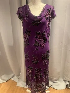 C. Womens Size 18 Purple Floral Hyphen Textured Dress STUNNING WOW BEAUTIFUL - Picture 1 of 12