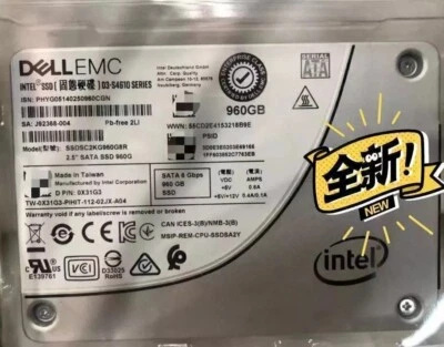 DELL EMC Intel D3-S4610 960GB 2.5'' SSD TLC 0X31G3 SATA III 6Gb/s SSDSC2KG960G8R - Bild 1 von 2