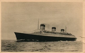 SS Normandie Trans-Atlantic French Line Wreaked Disaster Steamship Postcard B264 - Imagen 1 de 2