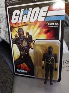 Super 7 ReAction GI JOE NINJA KU Cobra Assassin Black Ninja 3.75"- New - Picture 1 of 5
