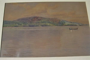 Aquarell Meereslandschaft und Kanufahrt, Evelyn Bicknell gelistet New York, Bermuda Künstler - Bild 1 von 5