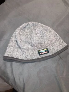LL Bean Vintage Mens Large Gray 100% Beanie Polyester Hiking Fleece Vtg. Logo! - Picture 1 of 11