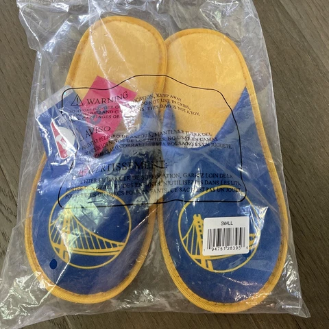 Golden State Warriors FOCO NBA Men's Big Logo Slider Slippers Size 7-8 Small NEW Cover