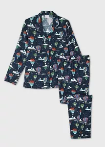 Big Men's WONDERSHOP 5XB 2pc 100% Cotton Flannel Pajama Set Hot Air Balloon Blue - Picture 1 of 8