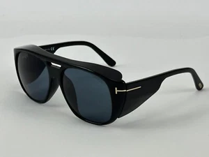 Gafas de sol Tom Ford guardabarros negras protectores laterales cuadradas grandes TF 799 01A - Imagen 1 de 9