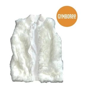 Gymboree off white faux fur zip sweater vest large 10-12 fairy wishes line - Picture 1 of 2