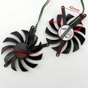 75mm EVGA GTX560 TI Graphics Card Dual Fan Replacement 4Pin PLD08010S12HH R74b - Picture 1 of 4