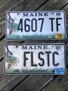 2 Maine Vacationland Licence Plates.Chickadee/ Pinecone 4607 TF(16),FLSTC (08) - Picture 1 of 4