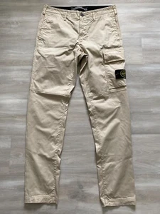 $575 New Authentic STONE ISLAND Badge Logo Beige Cargo Pants Size Tag 31 W-32-33 - Picture 1 of 11