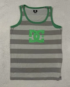 DC Shoes Tank Top Mens Gray Stripe Round Neck Sleeveless Graphic Logo Size M - Picture 1 of 10