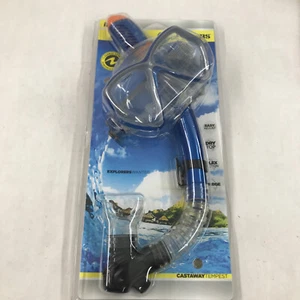 Neu U.S. Taucher Erwachsene Schwimmen Entdecker Maske & Schnorchel Set - Blau Castaway Tempest - Bild 1 von 6