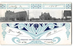 Fremont, Nebraska Larson Theater Post Büro Straßenszenen 1908 Jugendstil - Bild 1 von 2