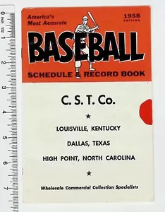 1958 Baseball Schedule & Record Book C.S.T. Co. - Picture 1 of 6