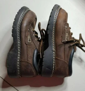 BUSTER BROWN Size 11.5 Youth Leather Brown Lace Up Kids Boots Ankle Shoes - Picture 1 of 6
