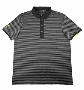 RLX Golf Polo Ralph Lauren Mens XL Black Striped Shirt ATHLETIC FIT - SLIM FIT - Picture 1 of 9