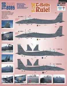 TB48169 Deux décalcomanies Bobs 1:48 McDonnell-Douglas F-15E Eagle T-Bolts Rule ! - Photo 1 sur 3