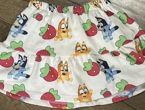 Disney Bluey Skort Girls Size 4T Skirt Bingo Strawberry Print Cotton Poly Blend - Picture 1 of 6