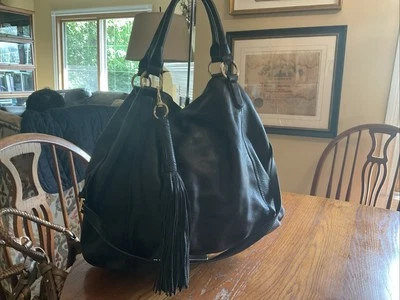 G.I.L.I. Bolso de mano/cartera/tote/bolso/comprador Roma QVC de cuero granulado negro nuevo sin etiquetas Foto 1 de 4