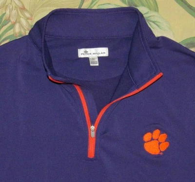 Suéter PETER MILLAR Perth Performance Clemson Tigers Colegial Cuarto Cremallera M Foto 1 de 4
