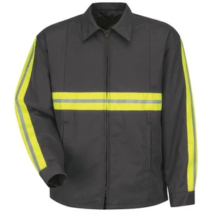 Red Kap Men's Enhanced Visibility Perma-Lined Panel Jacket - Picture 1 of 7