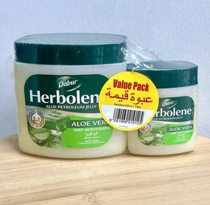 DABUR HERBOLENE ALOE VERA PETROLEUM JELLY SET OF 2 425ml &115 PACK VITAMIN E - Picture 1 of 2
