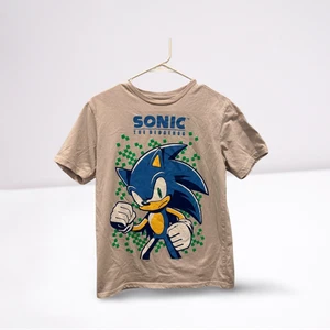 SEGA Youth Boys T-Shirt Sonic Hedgehog Graphic Gray Blue Green Yellow XL NWOT - Picture 1 of 5
