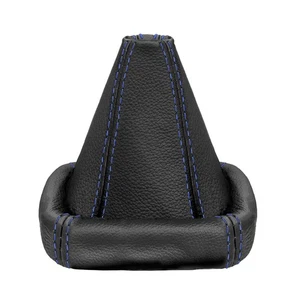 Schaltsack Schaltmanschette Golf 2 3 Passat 35i Polo 6N Leder Schwarz Naht Blau - Picture 1 of 5