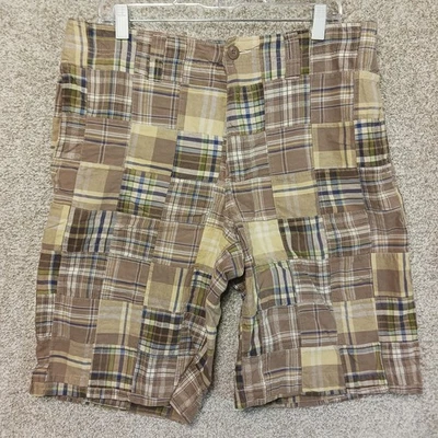 Pantalones Cortos Urban Pipeline Para Hombre 36 Marrón Cuadros Retazos Clásicos Informales Algodón Verano Foto 1 de 4