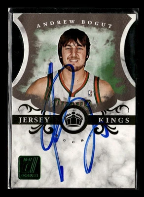 Camiseta Donruss #16 Andrew Bogut 2010-11 Kings troquelada esmeralda ¡EN PERSONA AUTOMÁTICA! Foto 1 de 2