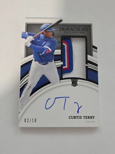 2022 Panini Immaculate Collection Baseball Curtis Terry Patch Auto /10 Texas - Bild 1 von 13