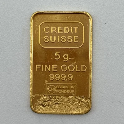 复古瑞士信贷 5 克 0.9999 金条/划痕测试标记 #4388D — 第 1/4 张图片